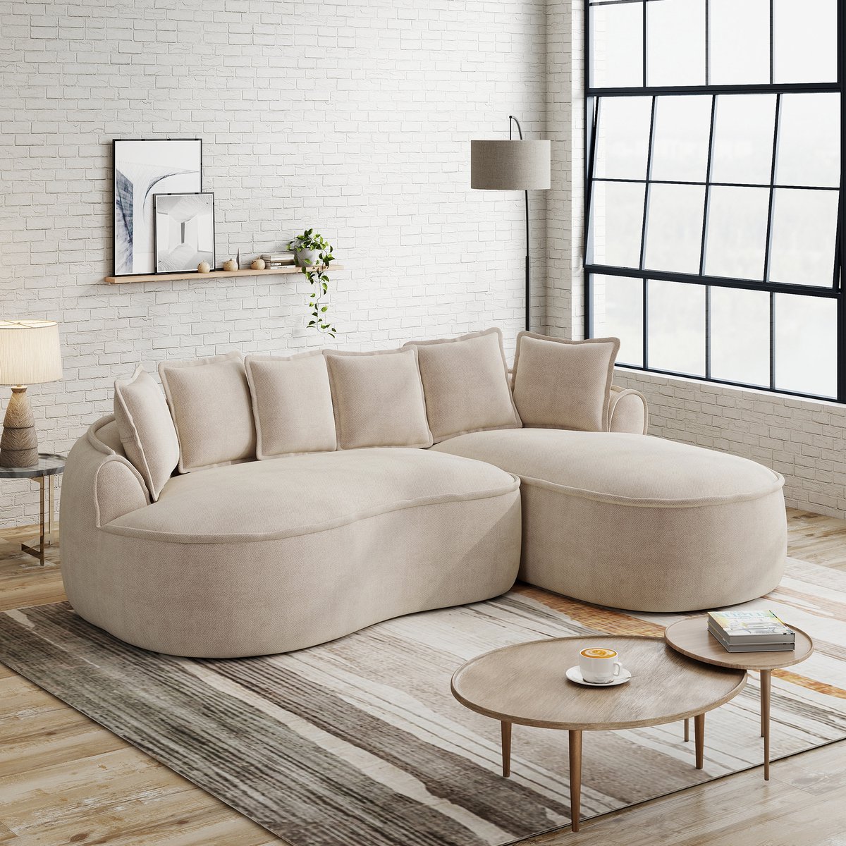 HAUSS SPOLE Hoekbank - Modulair Frameloos Sofa - Chaise Longue Met Diepe Zitting - Voor Wo