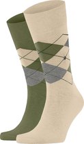 Burlington Everyday Argyle 2-Pack gedessineerd katoen sokken heren groen - maat 40-46