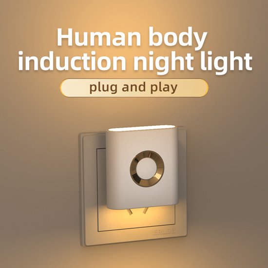 Nachtlampje met Bewegingssensor - LED Sensorlamp - Warm Wit Licht - Oplaadbaar - Muurstickers - Auto aan - Slaapkamer - Kastverlichting - 0.7W - ABS — afbeelding 4