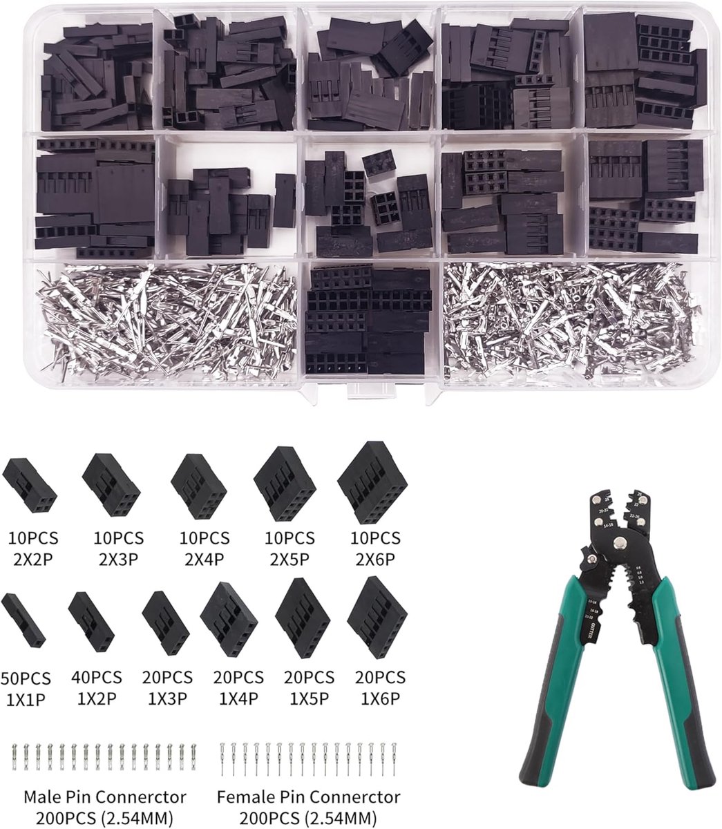 Connector Kit - Elektronica Onderdelen - DIY Projecten - RoHS Conform - 620 Stuks - Zwart