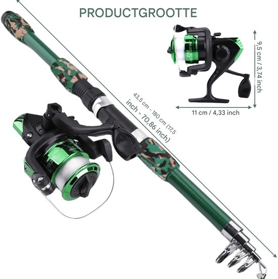 longziming - Vishengel set - Hengelset - Vis accessoires - Lichtgewicht carbon hengel - Drukknop haspel voor eenvoudig gebruik - Veilig ontwerp met zachte grip - Compleet en direct klaar voor gebruik van longziming — afbeelding 2