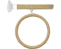 Vogel Douche Zitstok - Vogel Speelstand - Reizen en Trainen - Sterke Zuignap Bevestiging - 20x2x2cm - Zuignap en Schommel