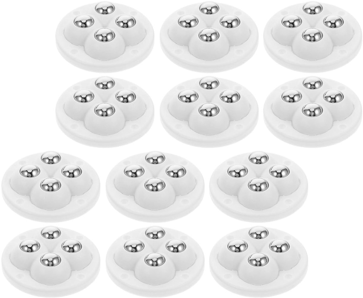 Kleine Zwenkwielen - Zelfklevende Wieltjes - Meubels Verplaatsen - Snelle Bevestiging - 4.8 cm - Wit