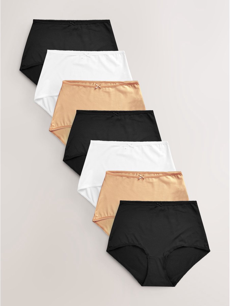 Next - Dames - Set van 7 slipjes van microvezels - Zwart