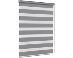 Dubbel Rolgordijn - Duo Gordijn - Licht en Privacy - 3 Installatie Opties - 80x130cm - Donkergrijs