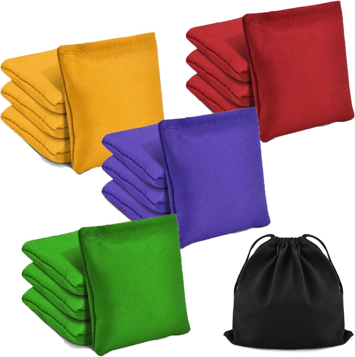 Gooi Zitzakken - Canvas Zakjes - Buitenspellen - 16 Stuks Set - 3.9 Inch - 4 Kleuren