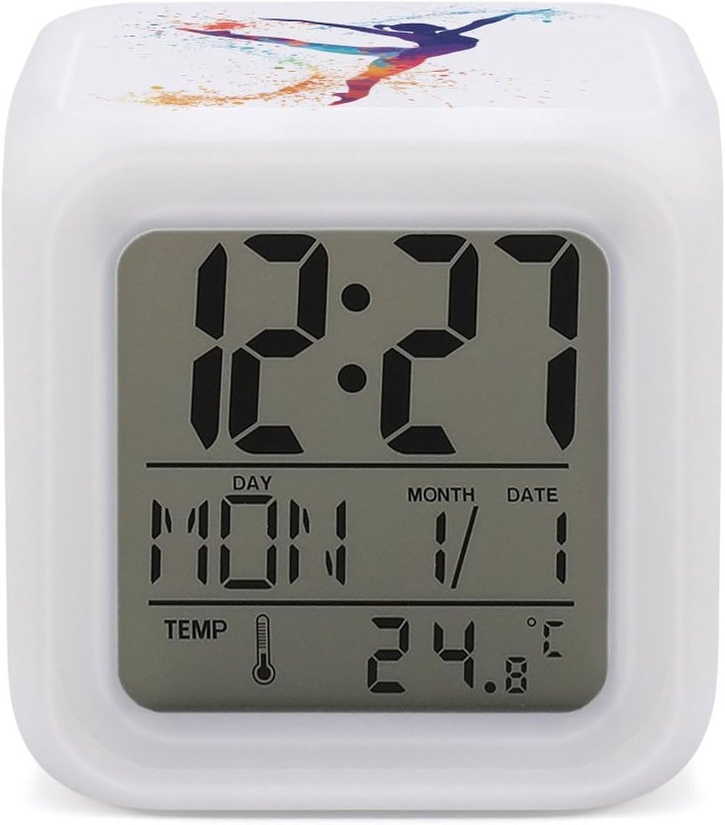 Digitale Wekker - Leuke Klok - Slaapkamer Decoratie - 7 Kleur LED - 8.5 cm Kubus - Stijl