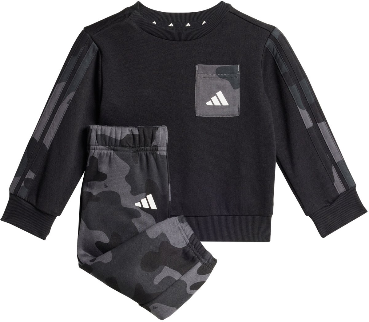 adidas Trainingspak Kinderen Infinity Camo FL Set – 80cm Zwart
