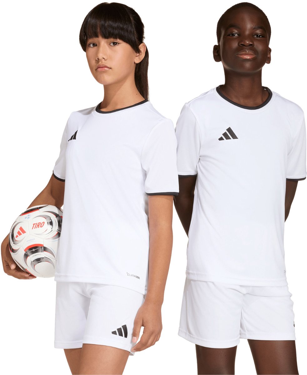 adidas T-shirt Kinderen Entrada 26 Jersey Wit-Zwart - Maat 128cm