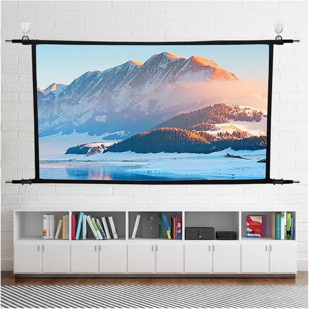 Projectiescherm Opvouwbaar - Filmscherm Draagbaar - Thuisbioscoop Creëren - 16:9 Beeldverhouding - 100 Inch - Wit