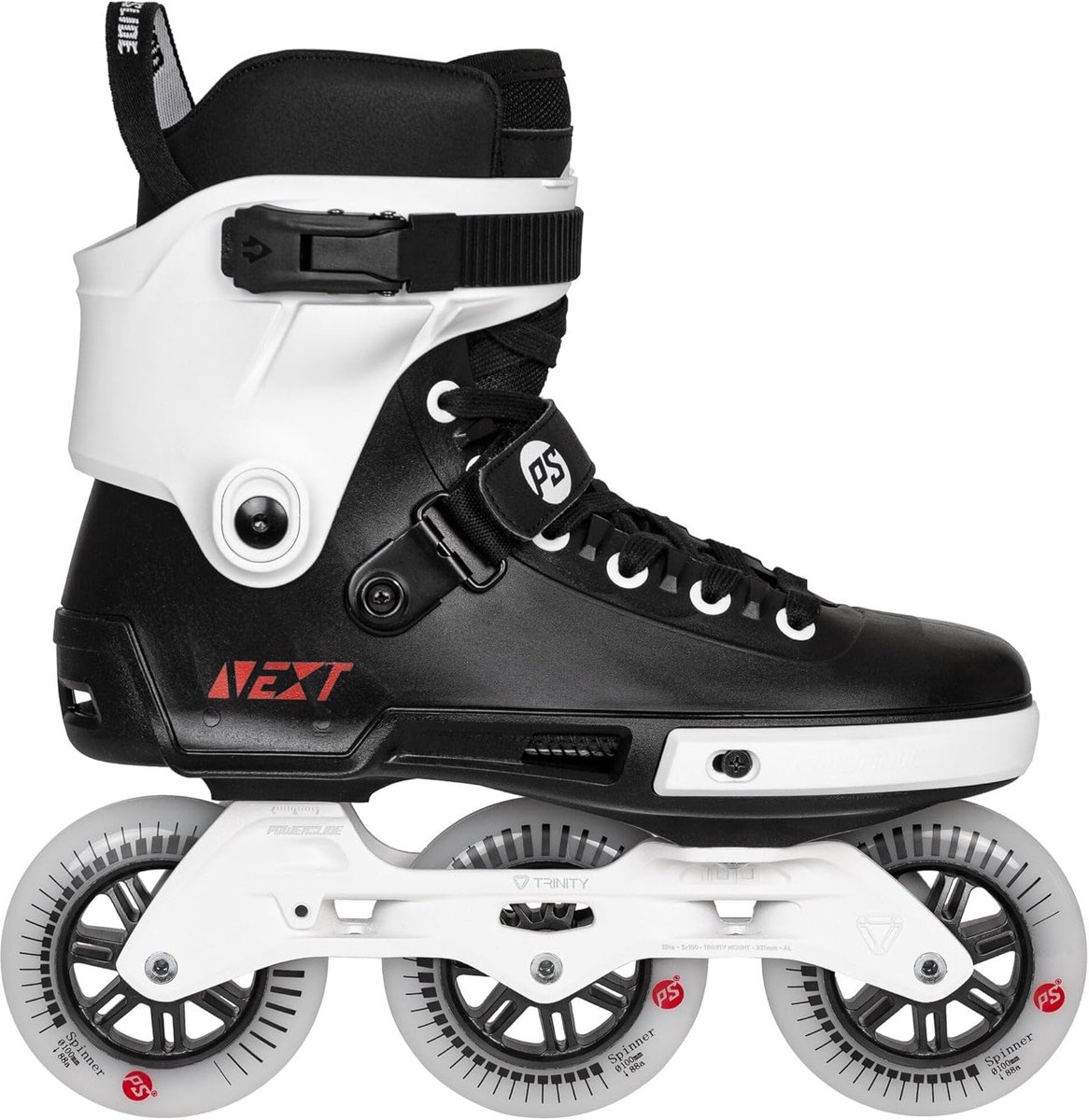 Inline Skates - Skeelers Fitness - Vrije Tijd - Trinity Montagesysteem - 100mm Wielen - Zwart