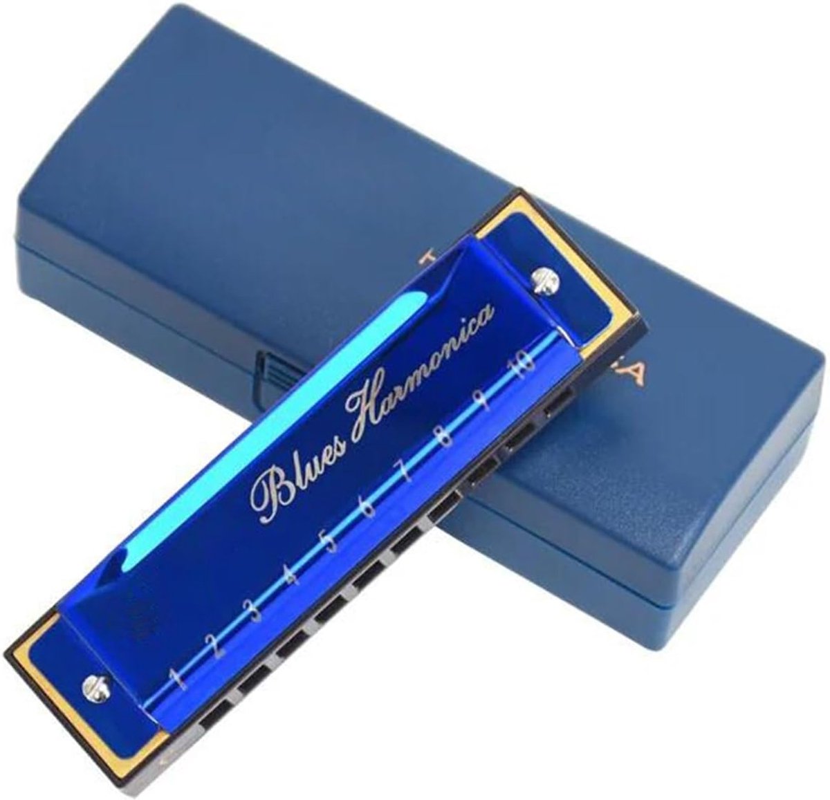Mondharmonica C - Blues Harp - Muziek Maken - 10 Gaten Diatonisch - One Size - Blauw