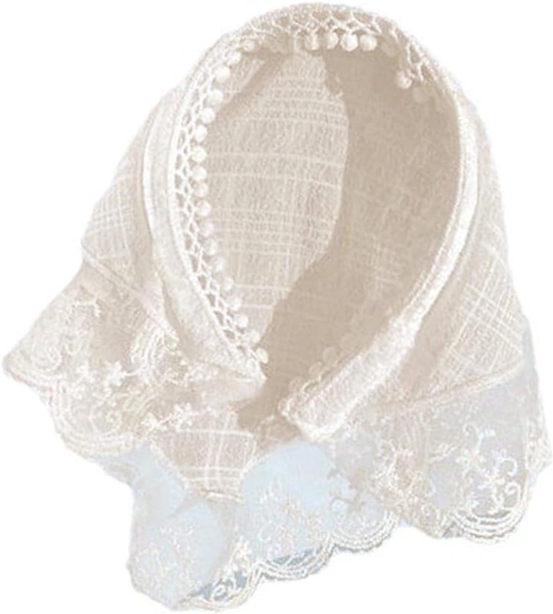 Kanten Bandana - Hoofdsjaal Driehoek - Zomer Accessoire - Decoratieve Kant - Eén Maat