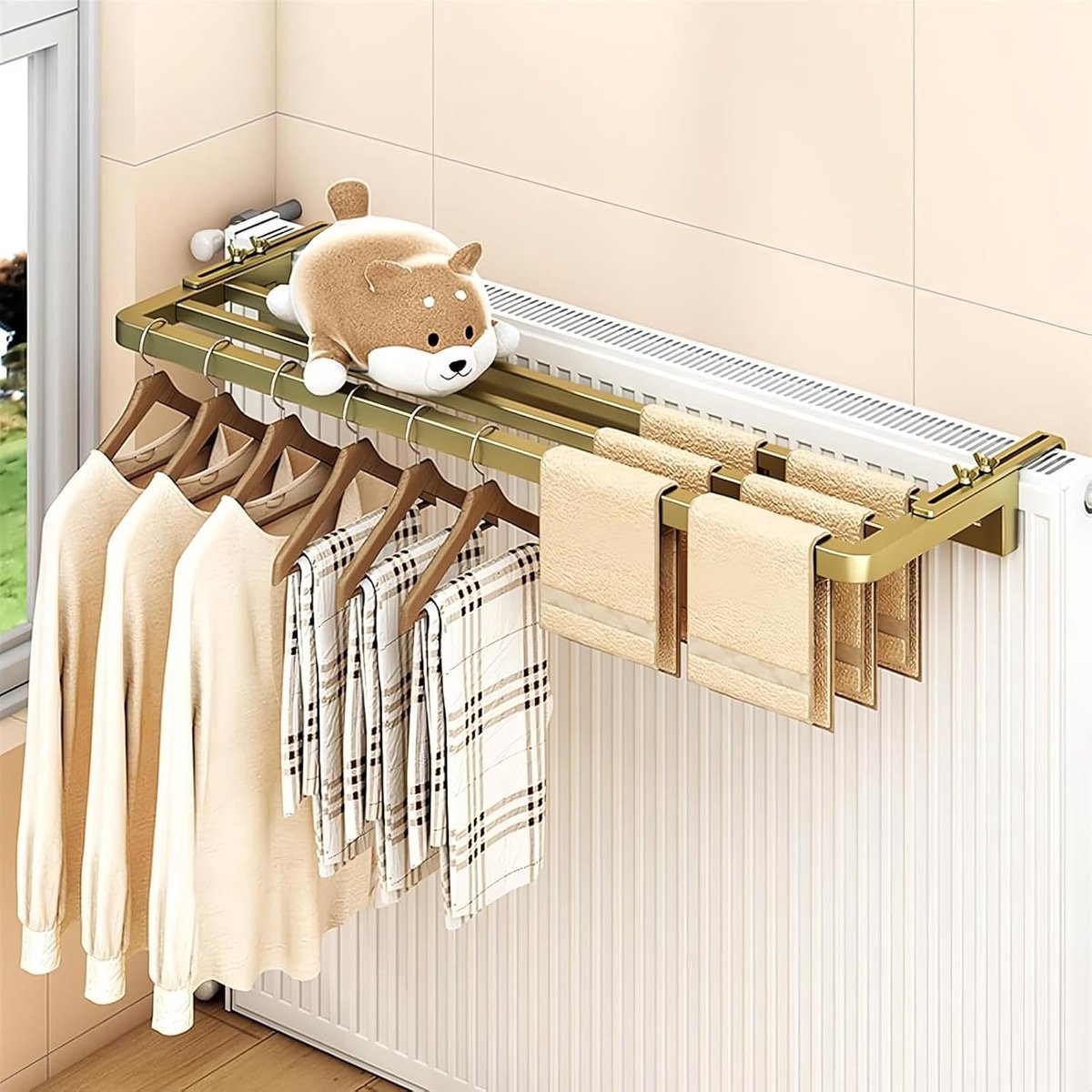 Radiator Droogrek - Kledinghanger Verbreed - Snel Kleding Drogen - Verstelbare Wandafstand