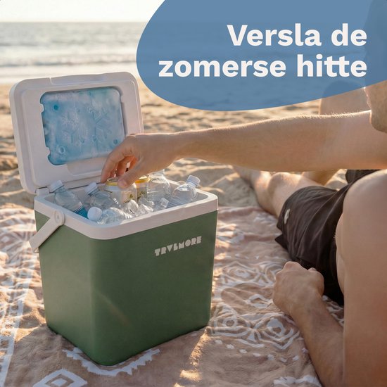 TRVLMORE Koelbox 7L - 38 Uur Koeling - Frigobox - Inclusief 2 Koelelementen - Koelbox Klein - Groen van Merkloos — afbeelding 4