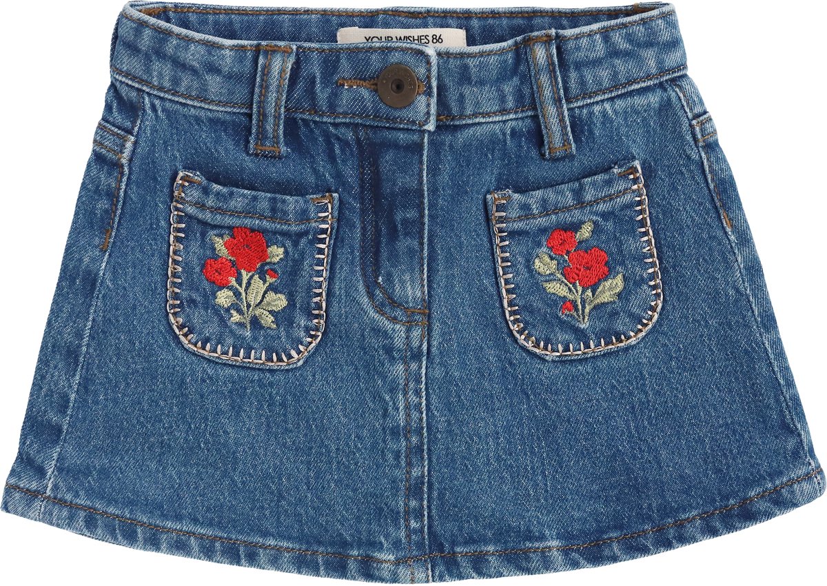 Your Wishes Stretch Denim Pocket Skirt faint blue lichtblauw 92