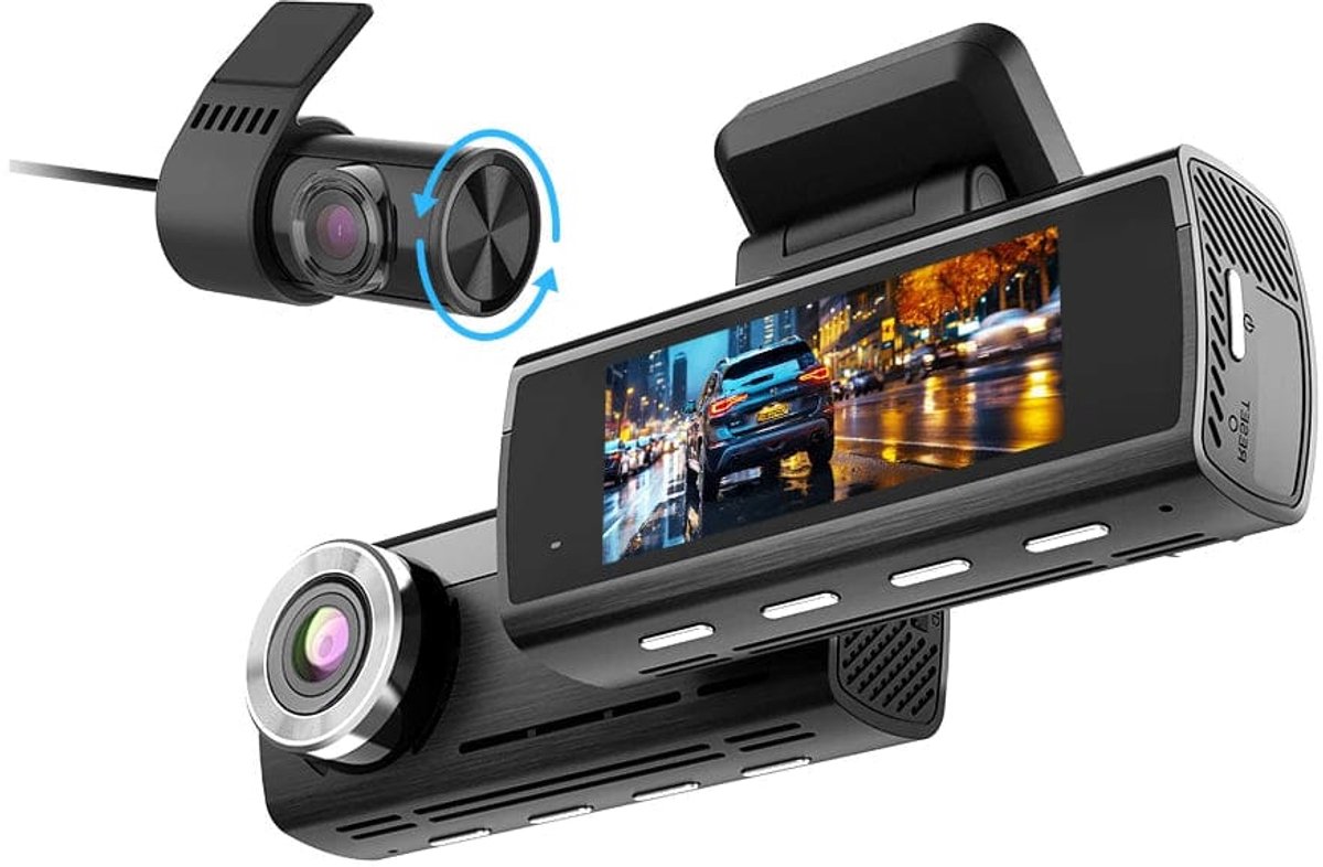 4K Dashcam met GPS, WiFi & 24u Parkeermodus – Voor- en Achtercamera – Sony Sensor – Nachtzicht – Loop Recording – Zwart