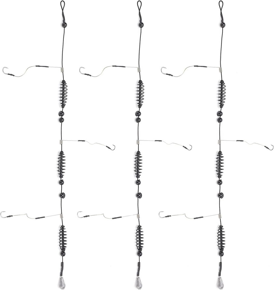 3 Haken Vis Rigs Kooi Val Mand Set voor Platvis en Zalm