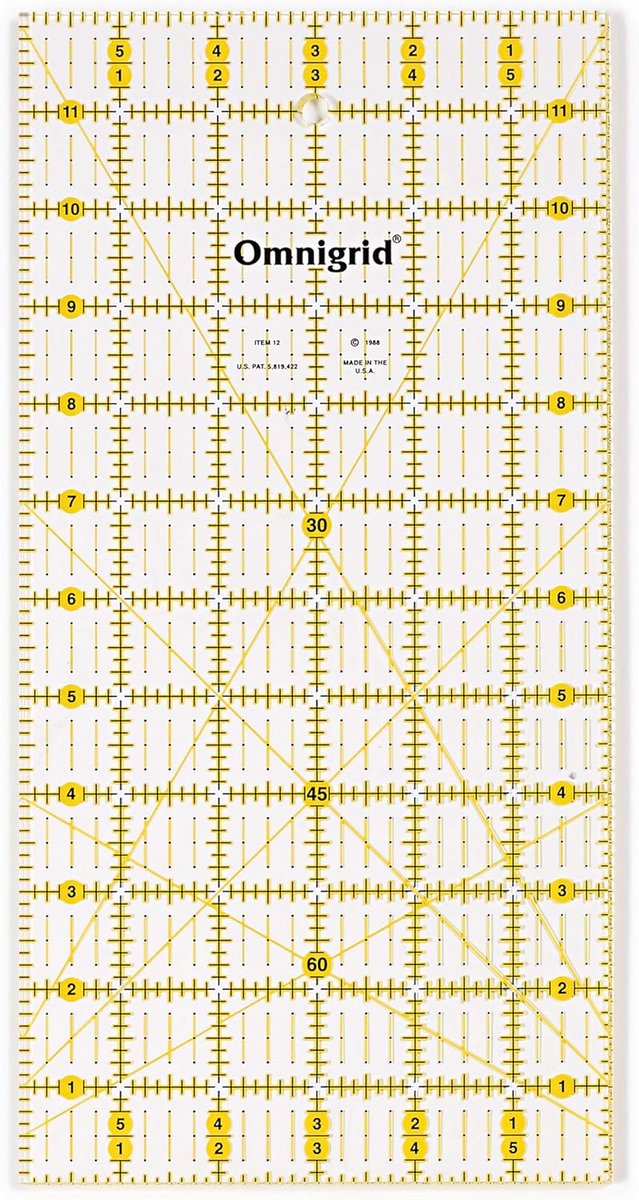 Universele Liniaal voor Quilten en Naaien - 6 x 12 Inch