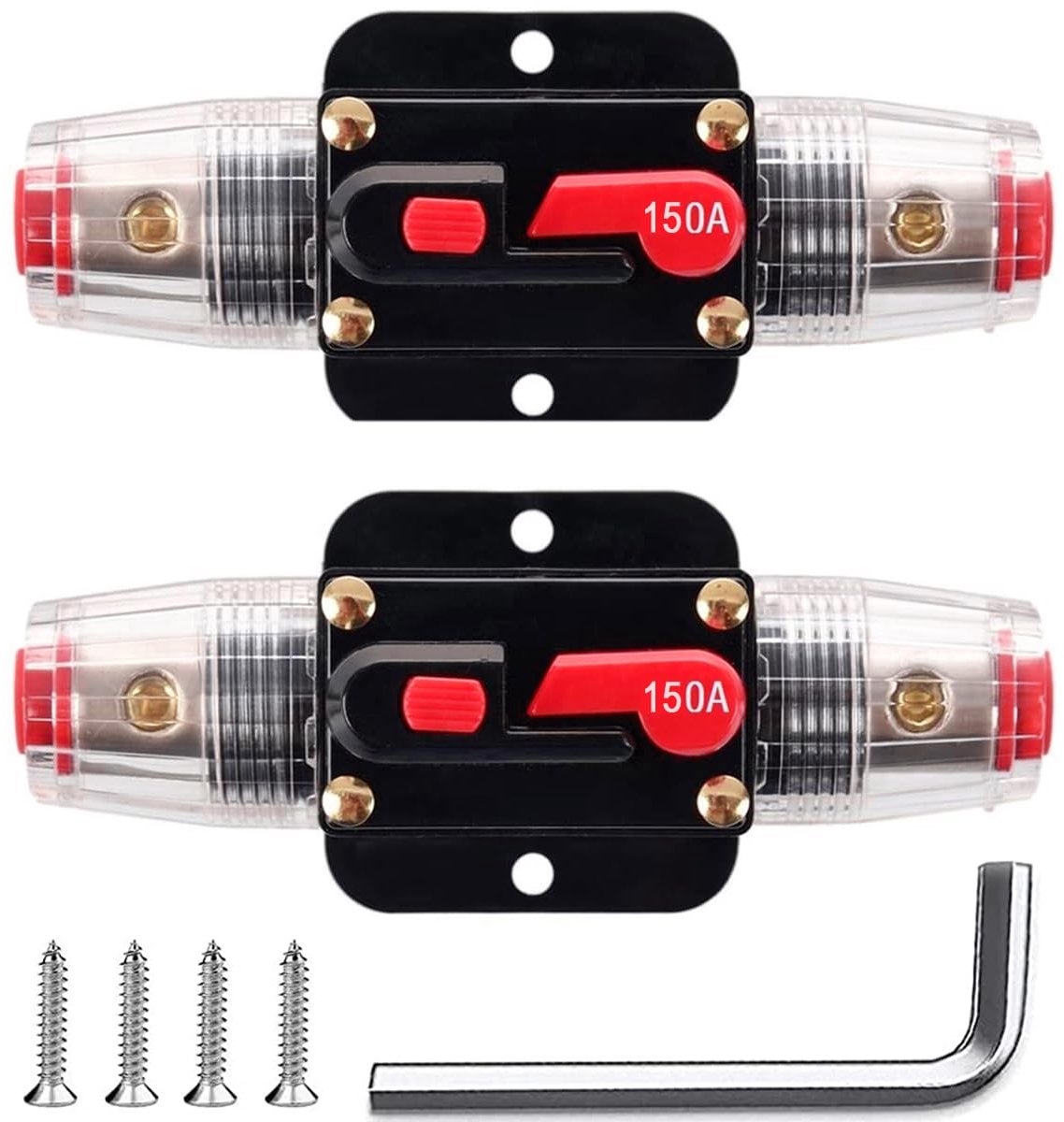 Inline Stroomonderbreker 150A Reset Zekering voor 12V-24V DC - Handmatige Reset voor Auto en Boot