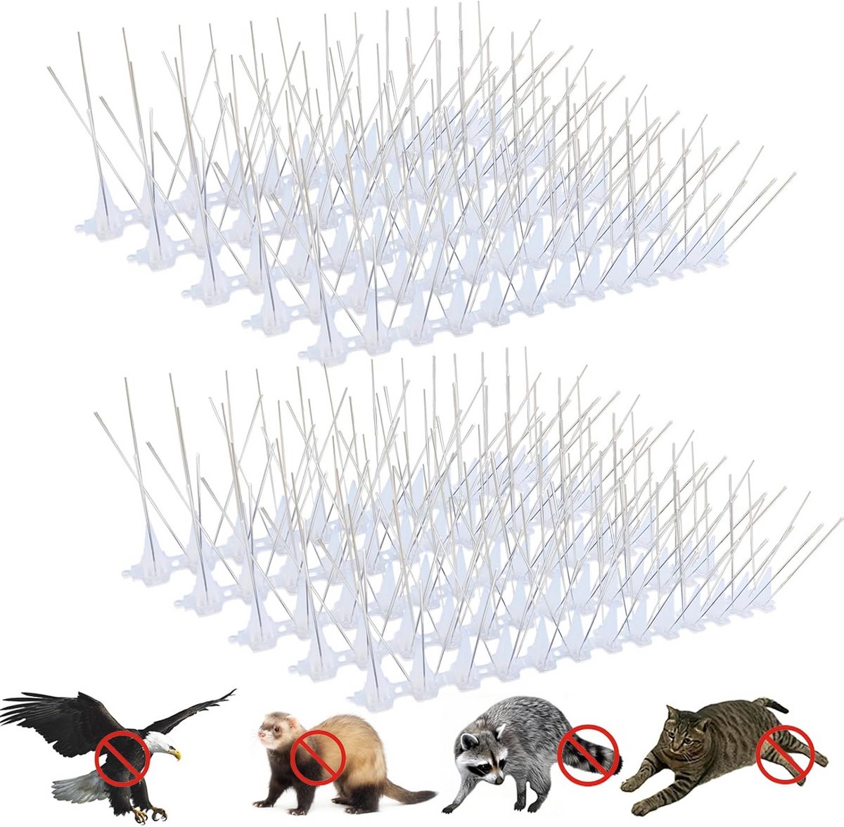 Duivenafweerspikes voor Balkon en Dak – 3,3 m Vogelafweer Spikes met RVS Pinnen