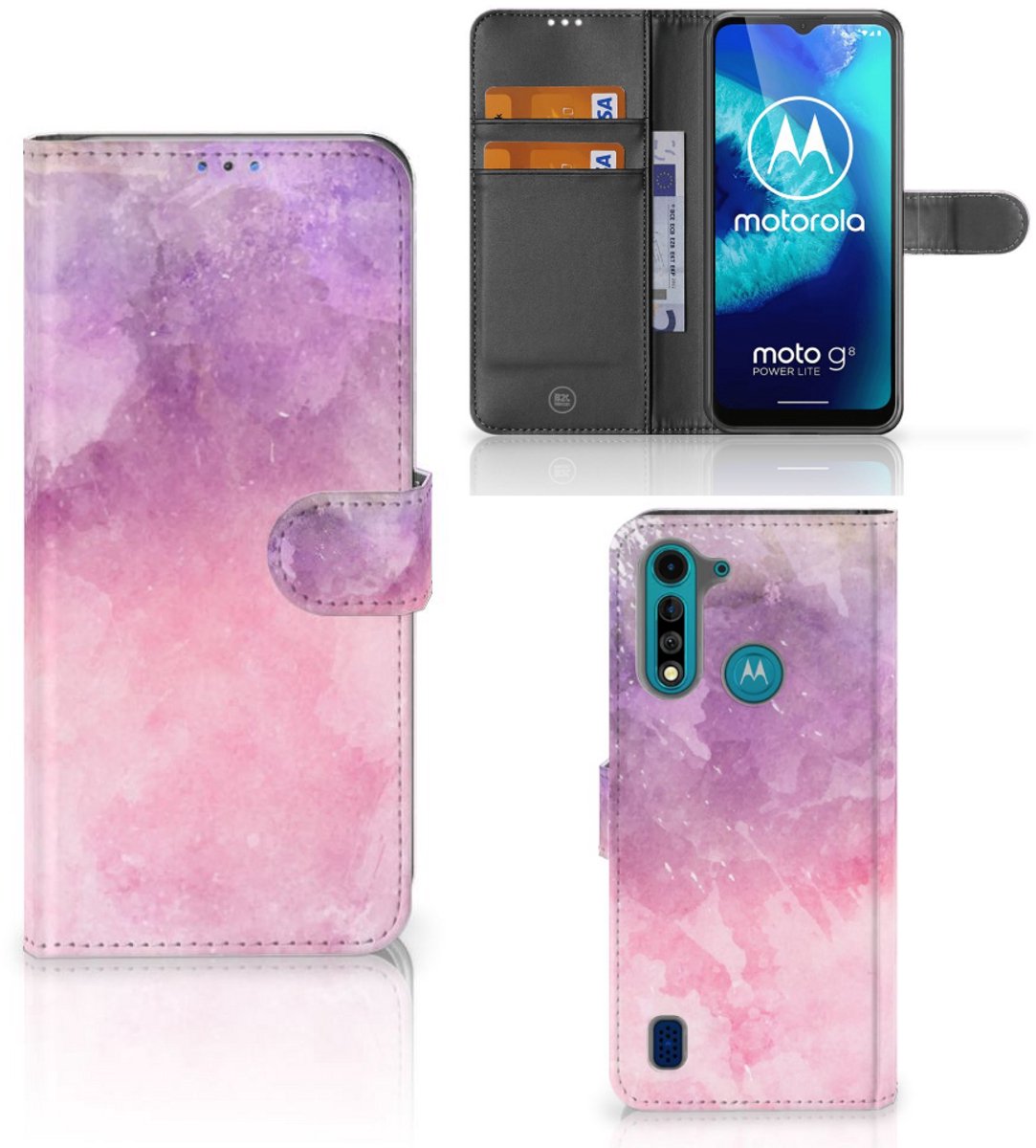 Hoesje Motorola G8 Power Lite Pink Purple Paint