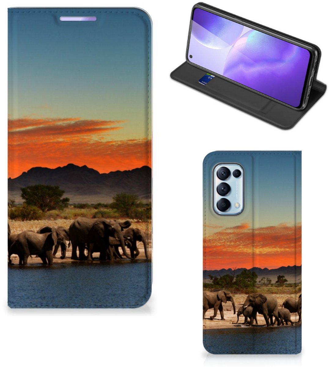 OPPO Find X3 Lite Hoesje maken Olifanten