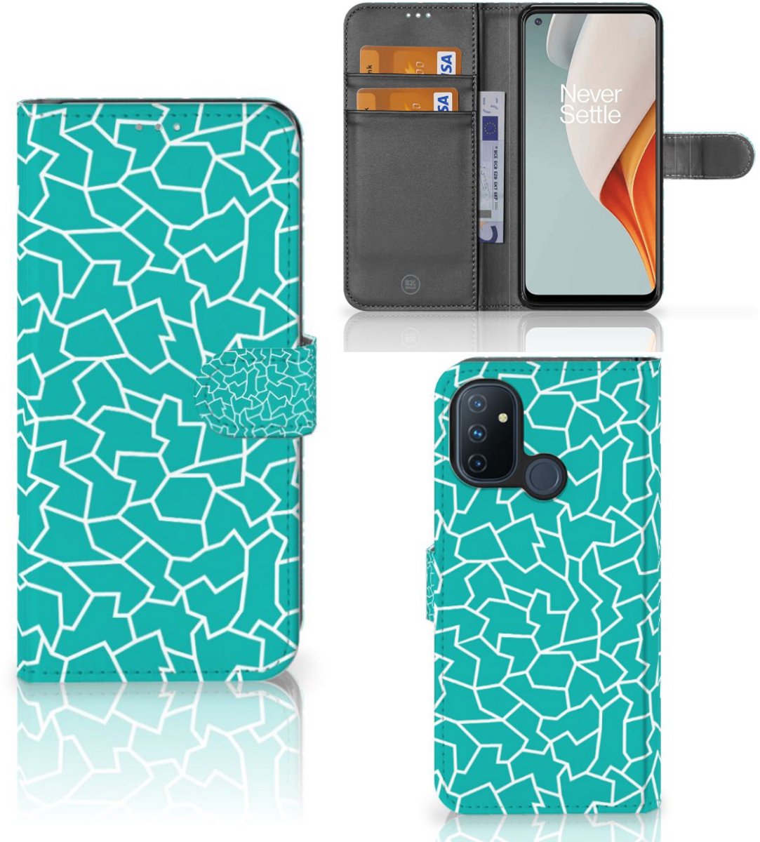 OnePlus Nord N100 Hoesje Cracks Blue