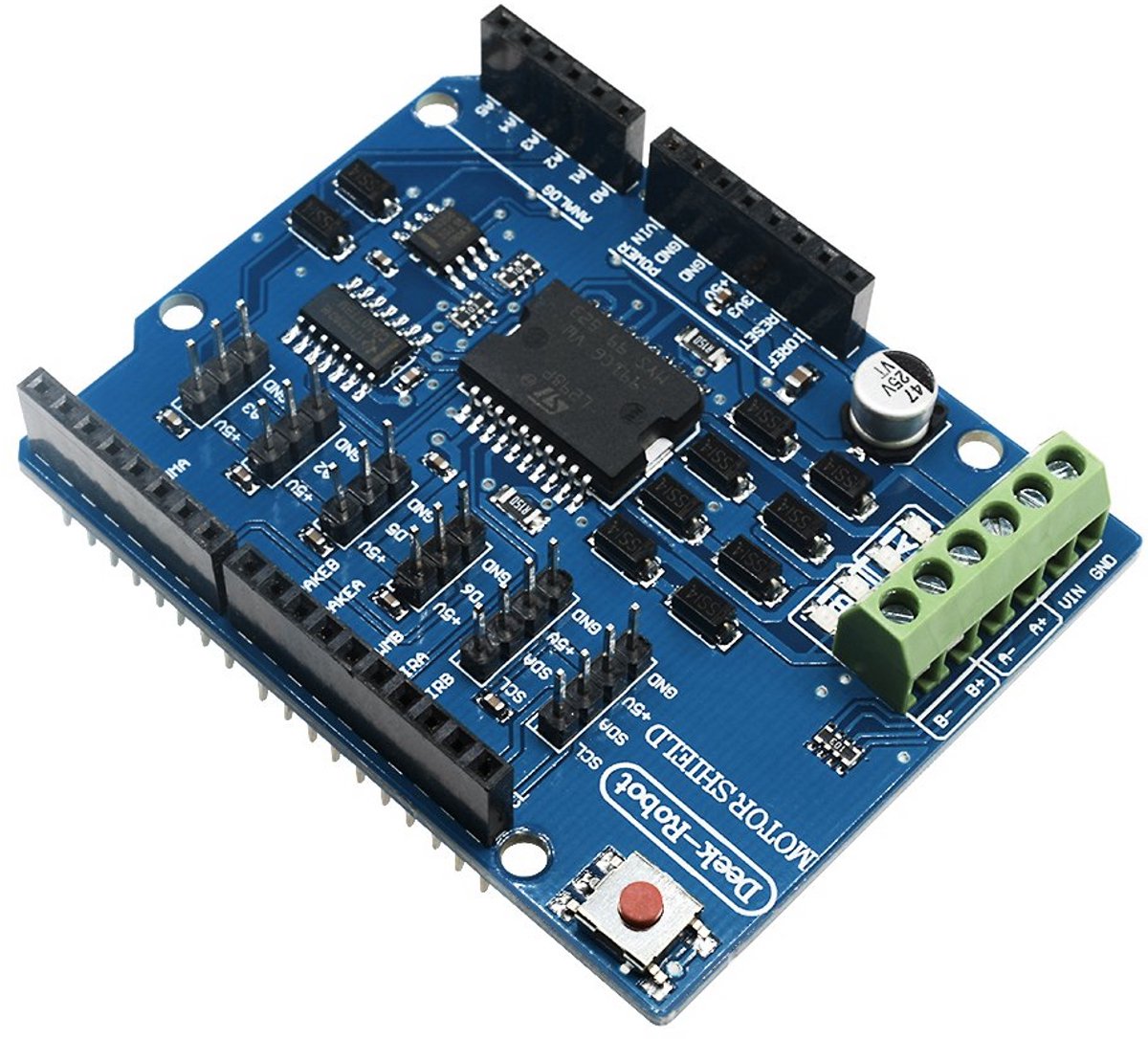 DC-Motorstuurmodule 2A H-brug voor 2 motoren - Geschikt voor Arduino 2560