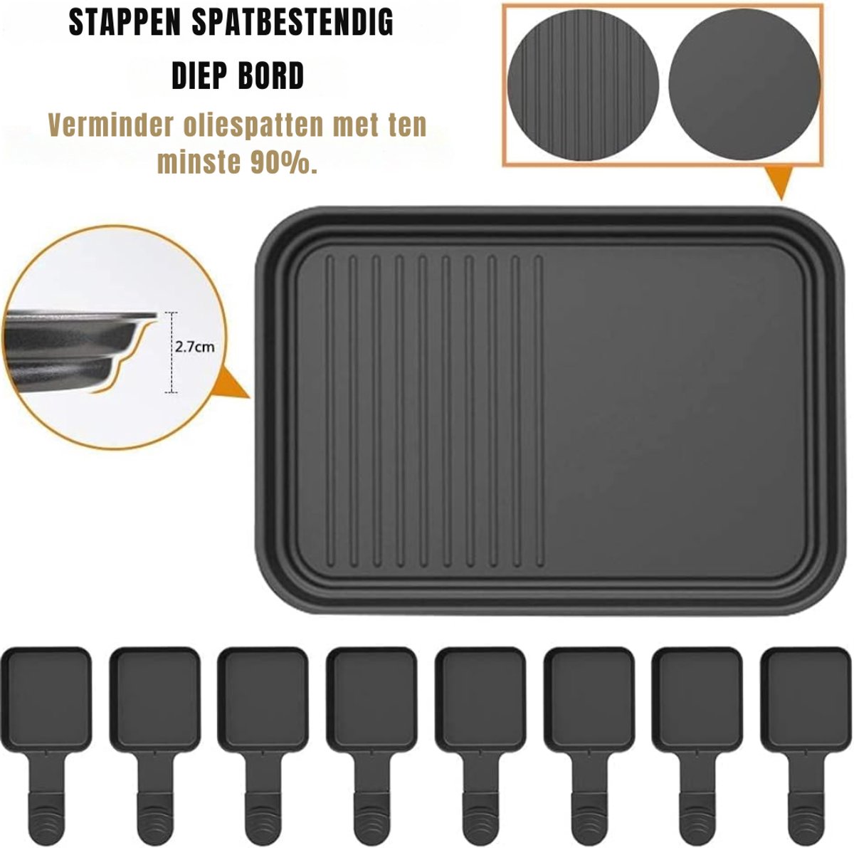 DYNA® Gourmetstel 8 personen - Gourmetstellen - Gourmet - Zwart - 28cm x 42cm x 16cm – foto 4