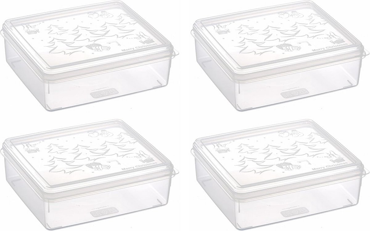 Koekblikjes Set van 4 - Rechthoekig 2,5L - Klassiek Design - Duurzaam en Praktisch