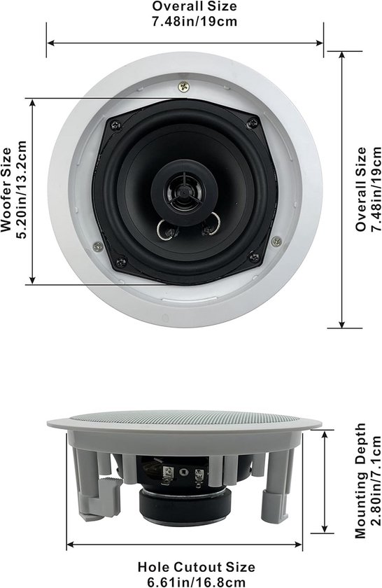 Inbouw 5 Speaker Set voor Home Theater - Akoestisch Geluidsysteem 1000 Watt van Merkloos — afbeelding 4