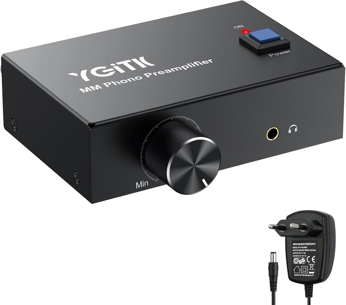 Mini Stereo Phono Voorversterker met RCA-ingang en Volumeregelaar