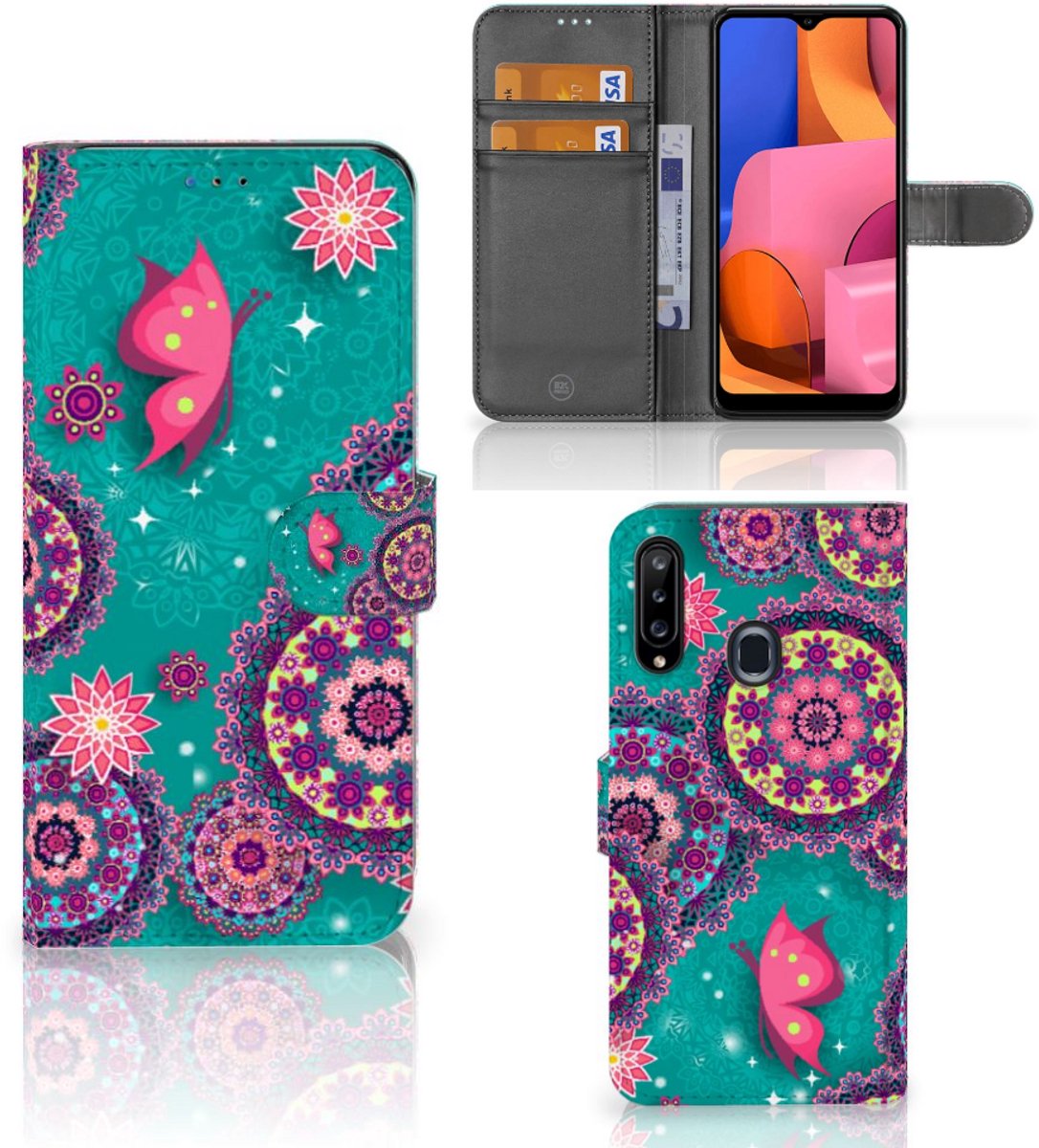 Samsung Galaxy A20s Hoesje Cirkels en Vlinders