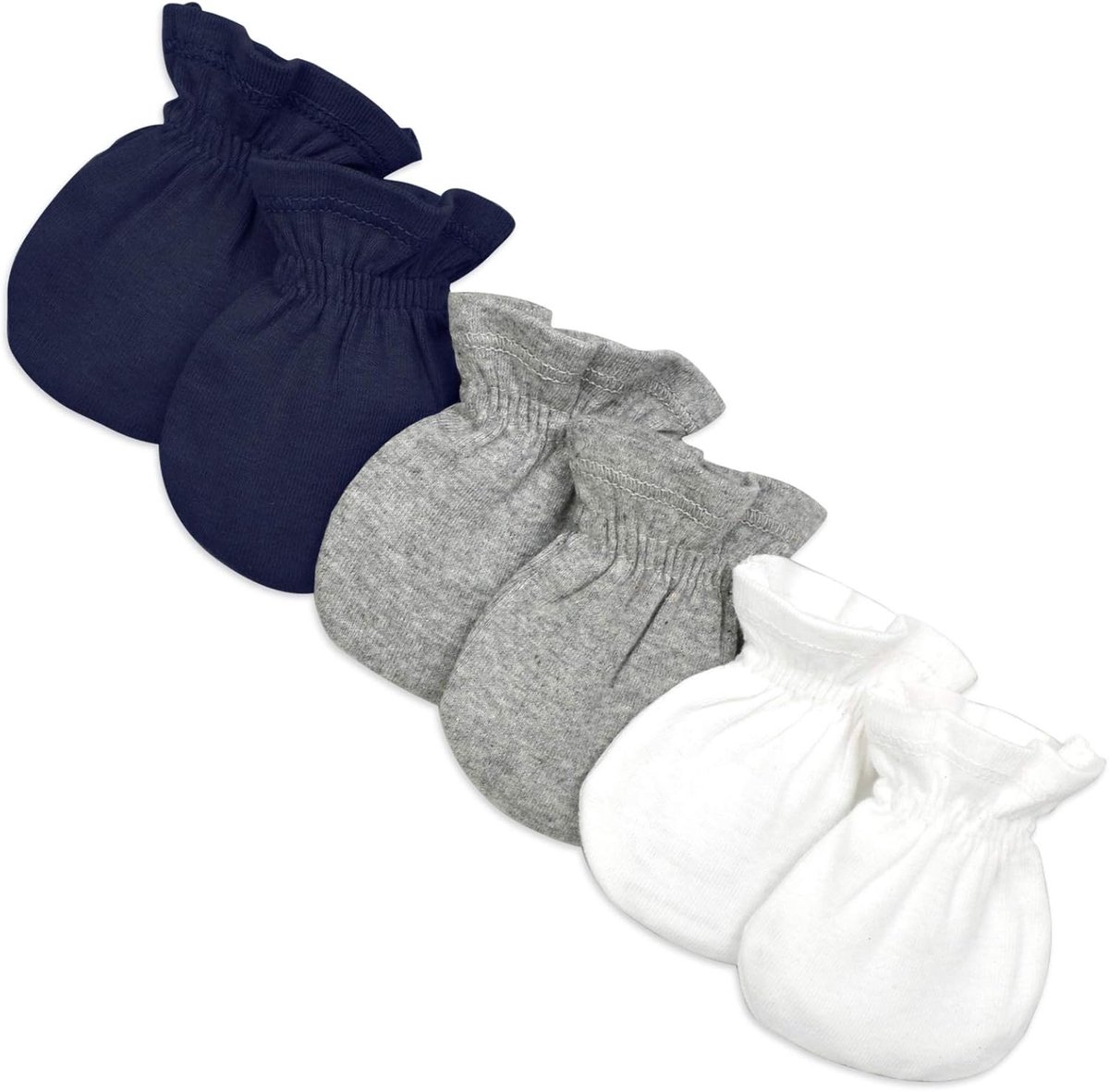 Wanten voor Babyjongens - Krasvrije wanten van 100% Biologisch Katoen - Set van 3 - Middernacht Blauw