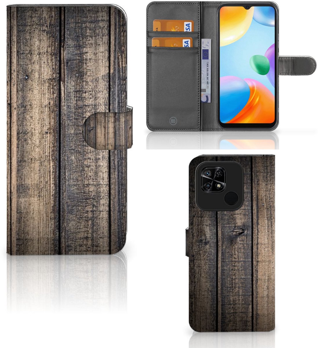 Xiaomi Redmi 10C Book Style Case Steigerhout