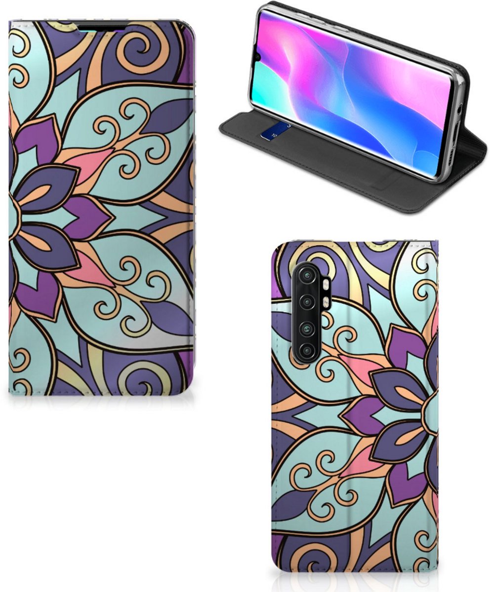 Xiaomi Mi Note 10 Lite Smart Cover Purple Flower