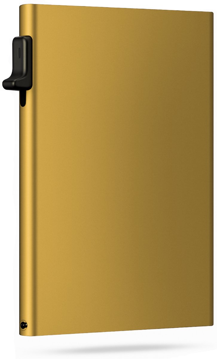 MoodLux Pasjeshouder - Uitschuifbaar - RFID kaarthouder - Aluminium - Anti-Skim - Mannen en Vrouwen - 8 pasjes - Plakstrip - Goud
