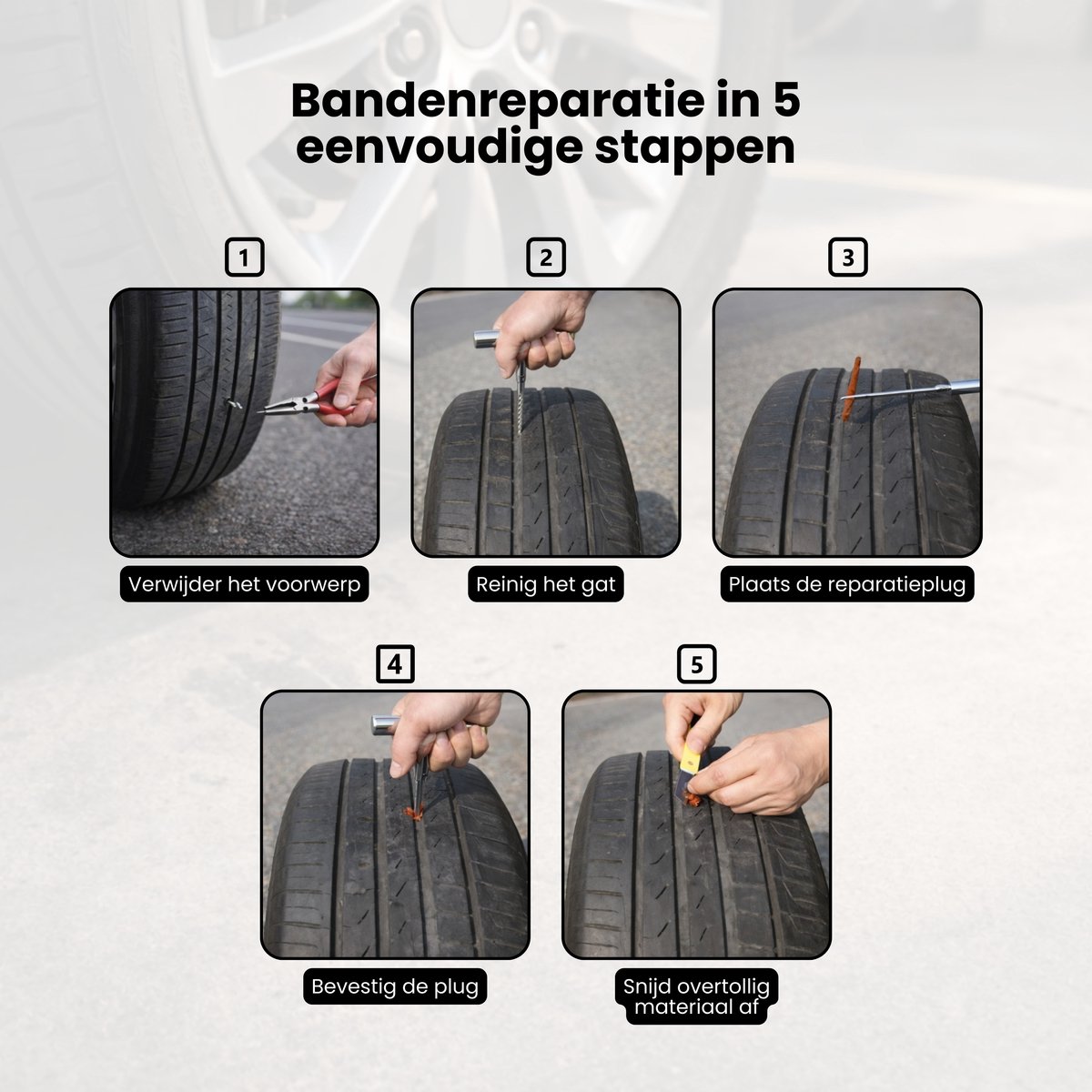 Banden Reparatieset Complete Proppenset thumbnail 5