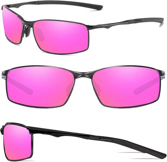 Gepolariseerde zonnebril voor dames en heren - UV-bescherming, ultralicht metalen frame voor outdoor activiteiten van Merkloos — afbeelding 3