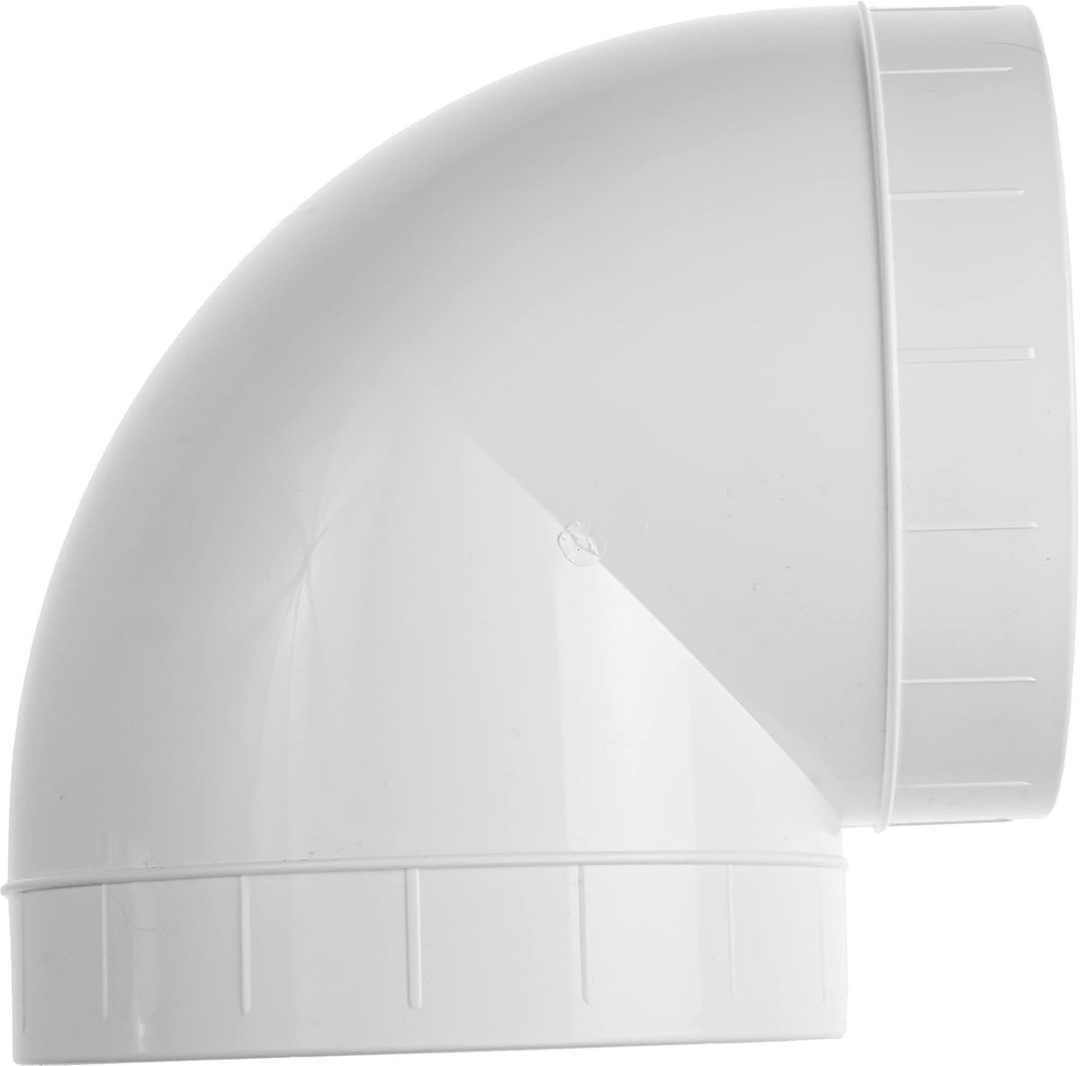 150 mm witte kunststof elleboog bocht voor ventilatiesystemen