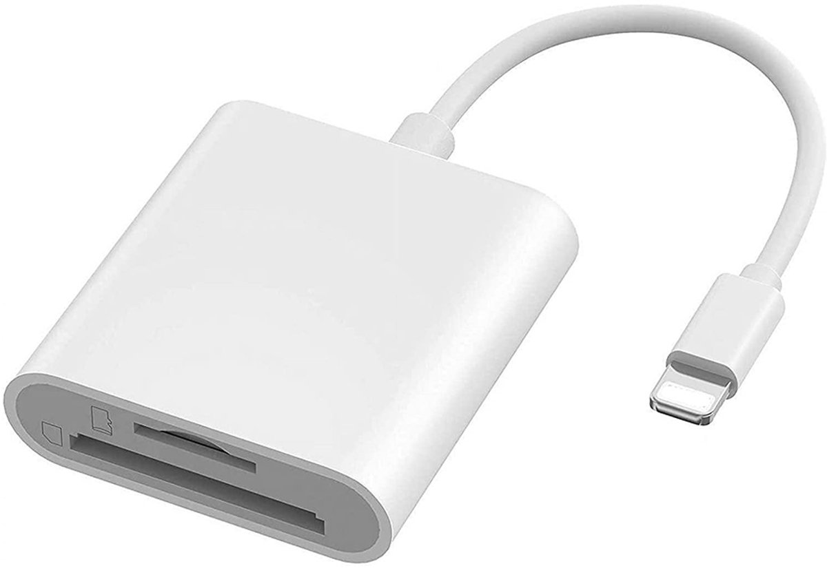 Lightning SD- en microSD-kaartlezer voor iPhone - Snel Overbrengen van Foto's en Video's