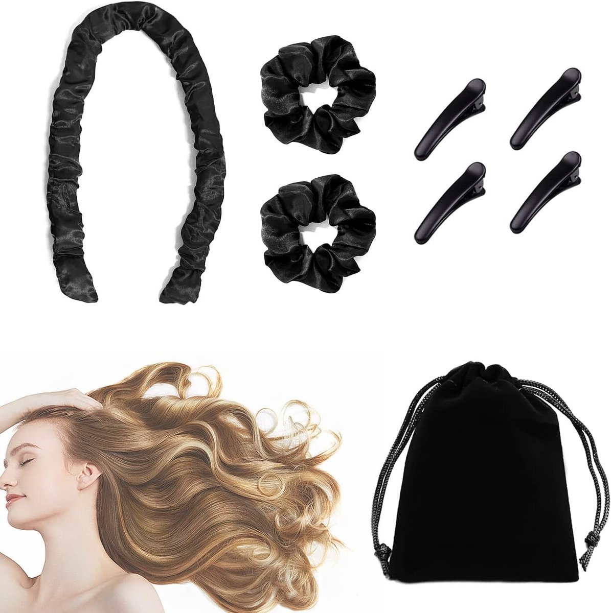 Zachte Krullende Bands en Duckbill Clips Set voor Gemakkelijk Haarstyling