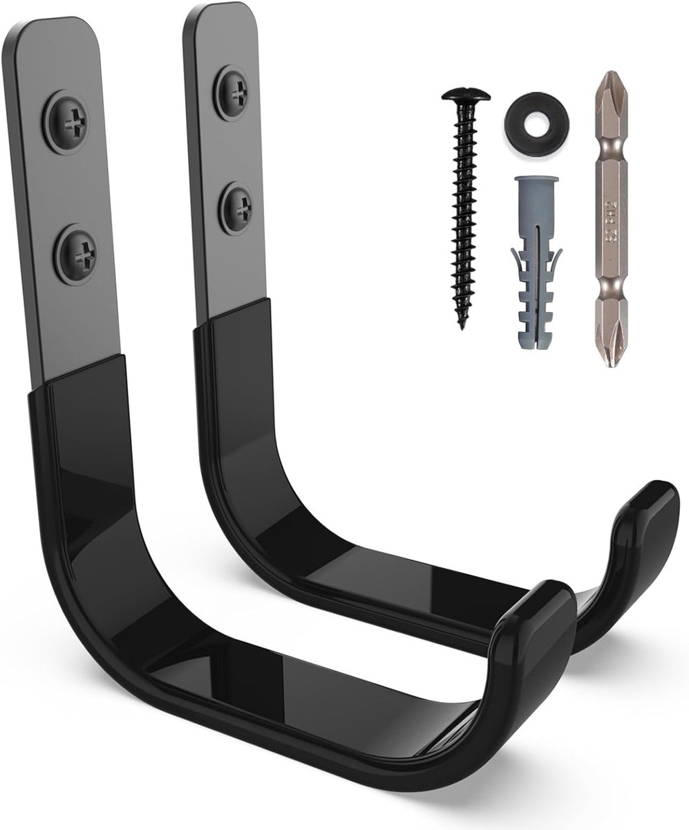 Zware Garagehaken 10 cm - Wandmontage Ladderhangers voor Garageopslag - Stalen Tuinslangho