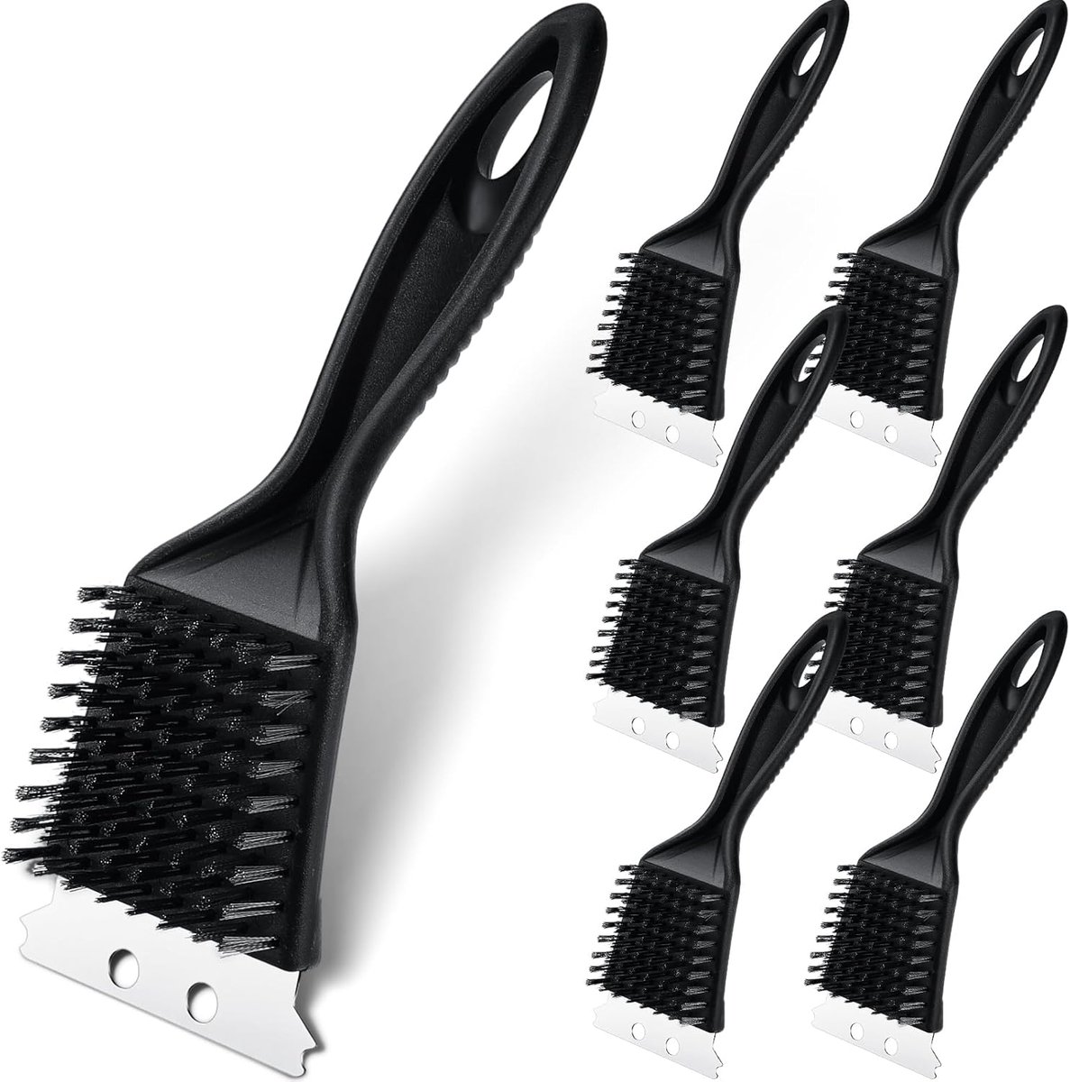 Grillborstel Set van 6 - 20 cm Roestvrijstalen BBQ Schoonmaakaccessoires
