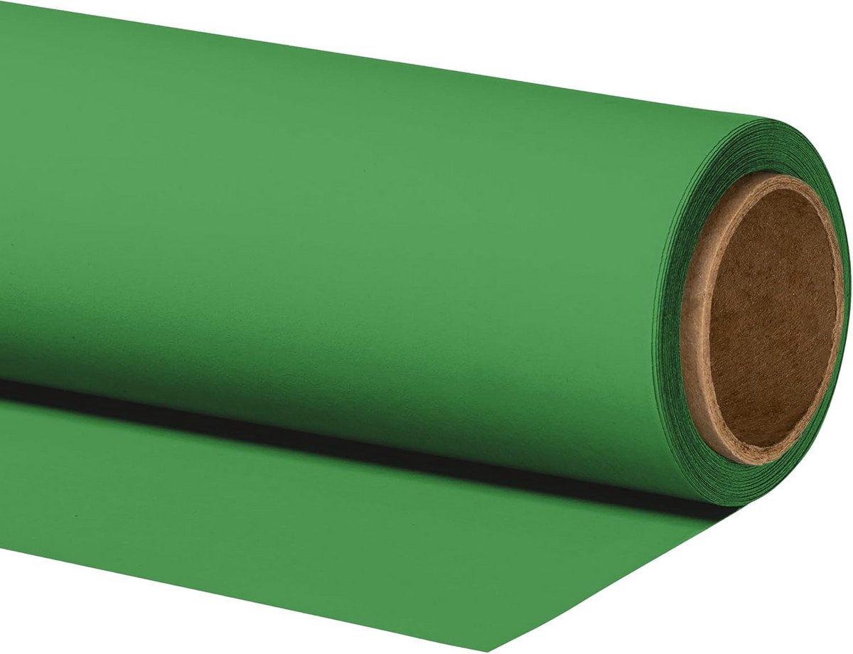 Chroma Key Achtergrond Karton 2,72x10m Groen voor Fotostudio