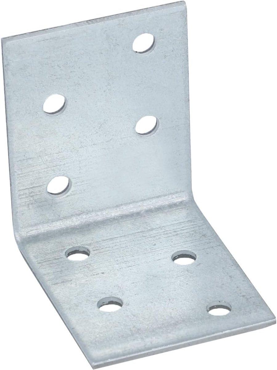 Hoekverbinder 70 x 70 x 55 mm - Verzinkt - Voordeelverpakking van 25 stuks