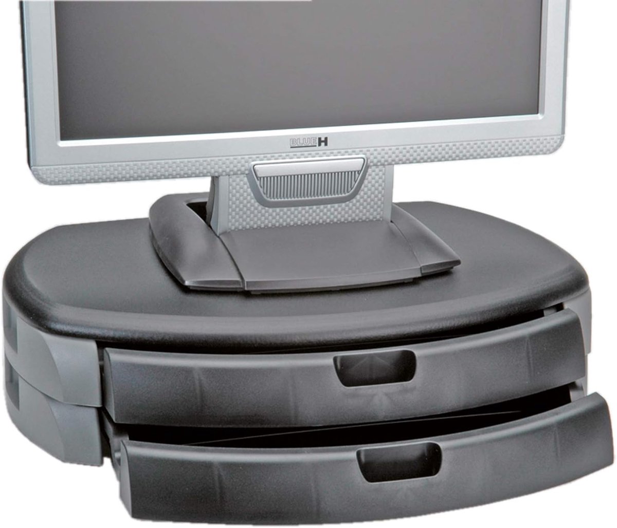 Monitor- en printerstatief met lades - trendy design en praktische opbergmogelijkheden