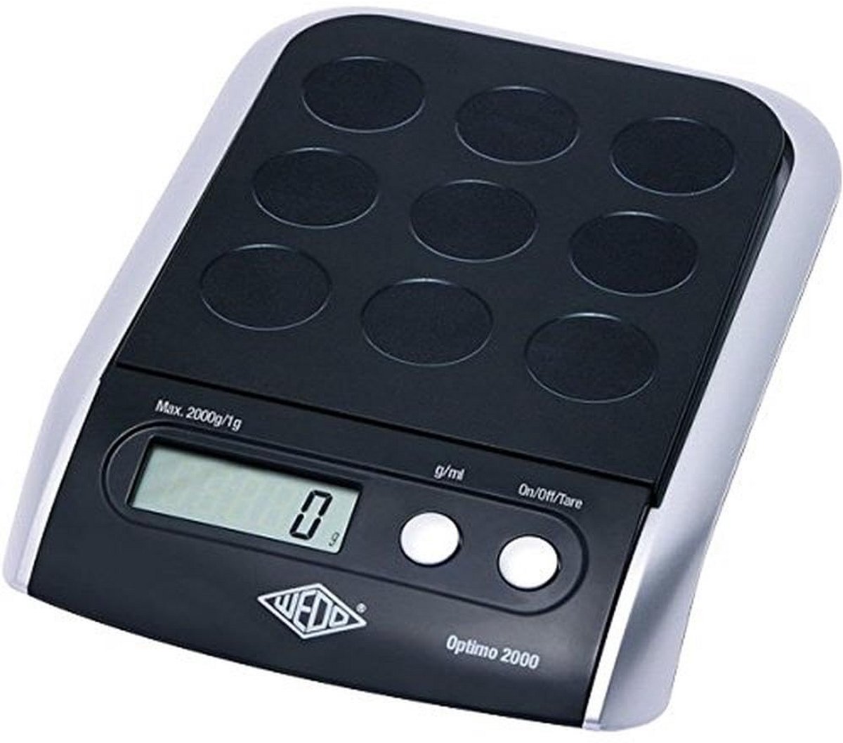 Elektronische universele weegschaal tot 2000 g - zwart/zilver
