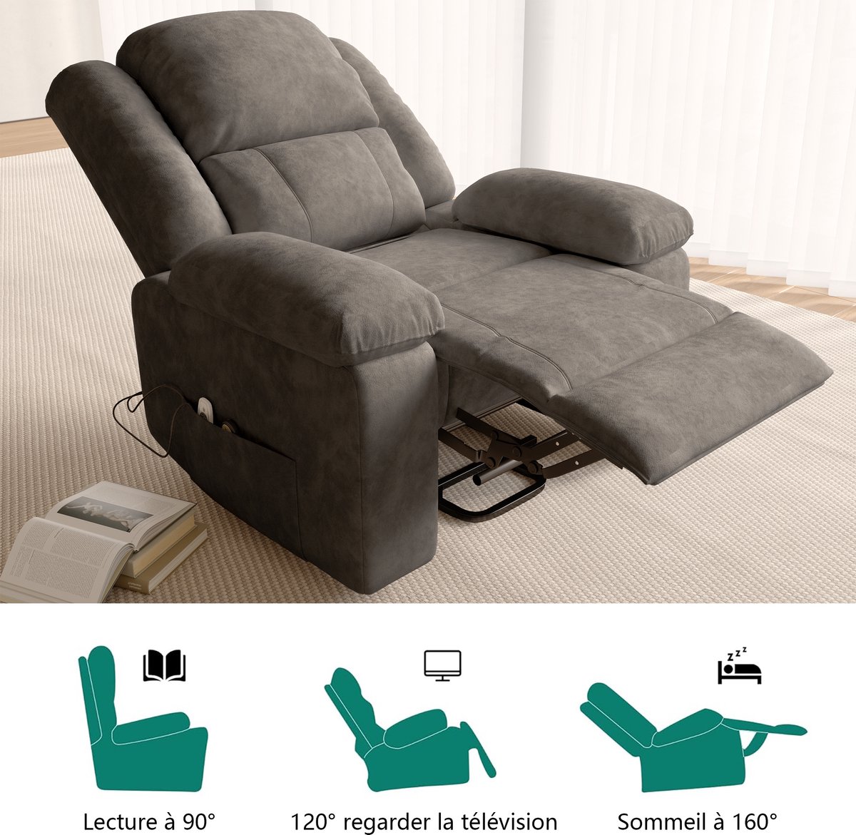 Foshan Massagefauteuil met Sta-op Functie en 8-Punts Massage - afbeelding 3